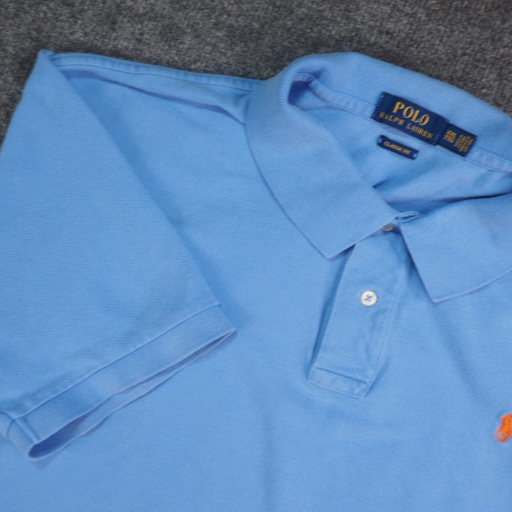 Polo Ralph Lauren Shirt Mens XXL Classic Fit Blue Solid Preppy Old Money Golf